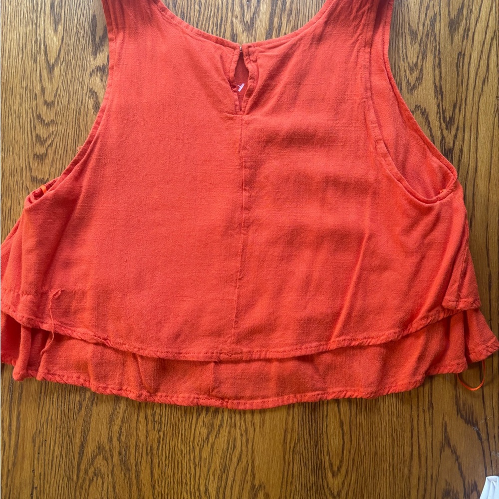Altar'd State Orange Tiered Crop Tank Top - Picture 2 of 2